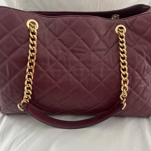 Michael Kors Quilted Leather Chain Strap Shoulder Bag – Burgundy/Wine - Picture 2 of 3